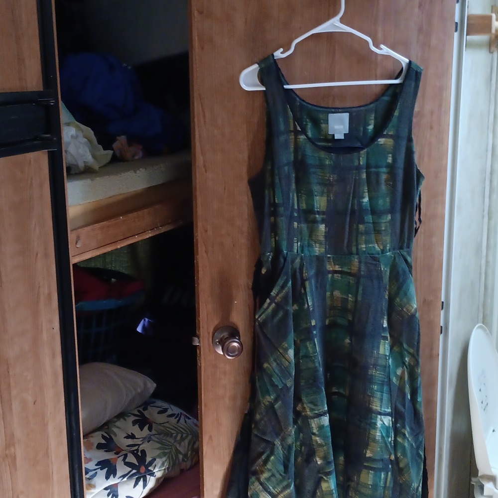 Maeve 12  just below knees. Polyester with silky rayon 2 tier liner